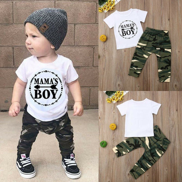 Summer Boy Clothes Cotton T-Shirt Pants - Muhaab