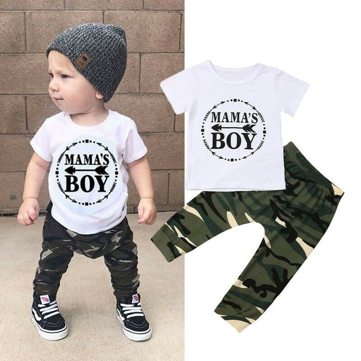 Summer Boy Clothes Cotton T-Shirt Pants - Muhaab