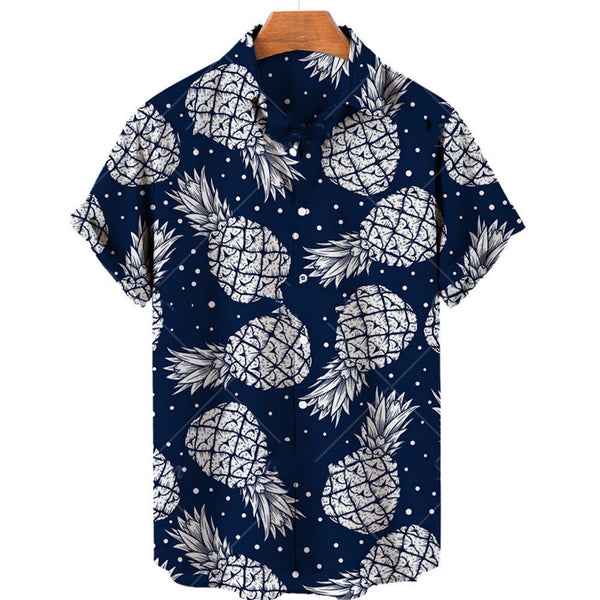 Summer Casual Fruit Print Hawaiian Shirt For Men - Muhaab