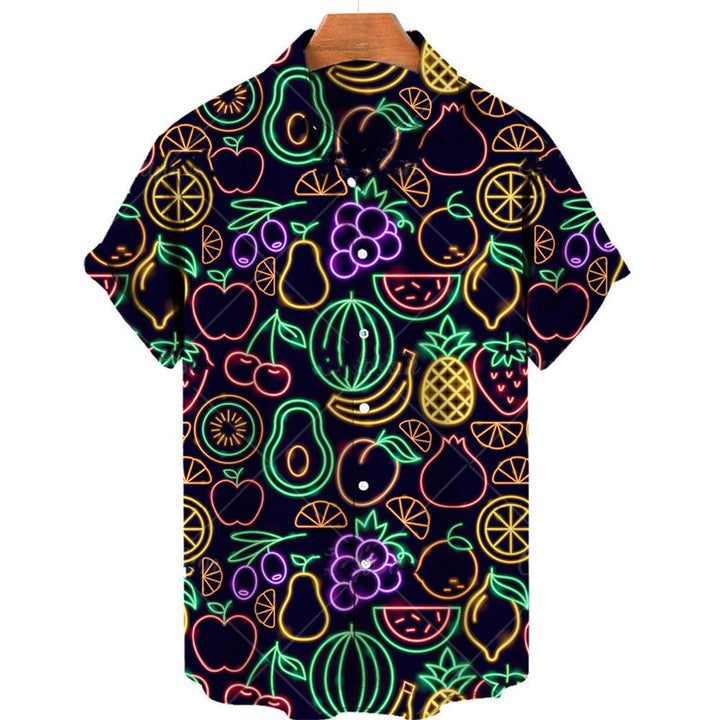 Summer Casual Fruit Print Hawaiian Shirt For Men - Muhaab