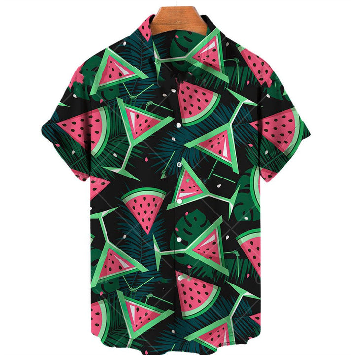 Summer Casual Fruit Print Hawaiian Shirt For Men - Muhaab