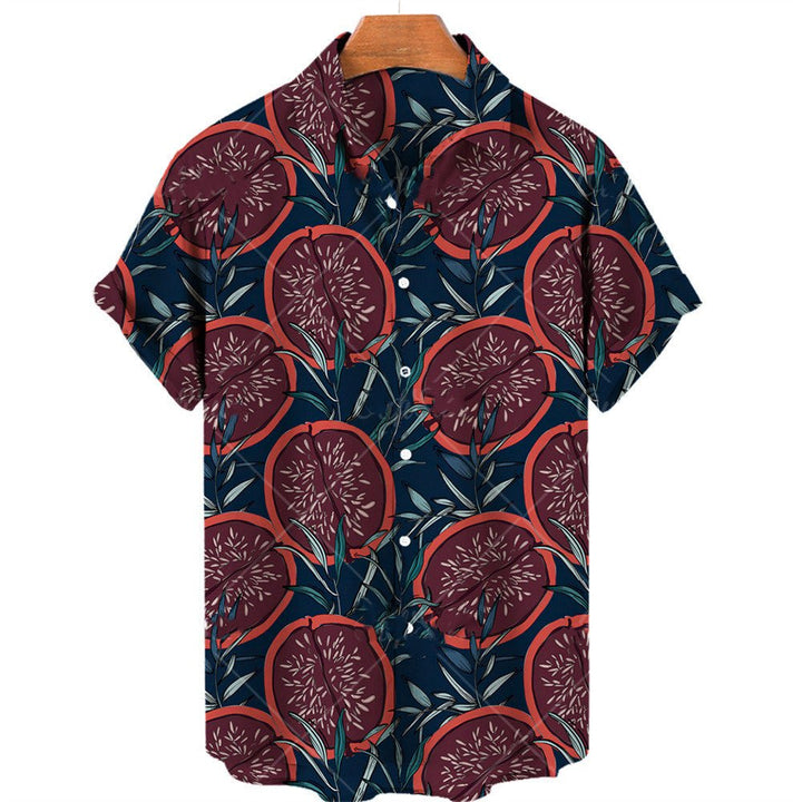 Summer Casual Fruit Print Hawaiian Shirt For Men - Muhaab