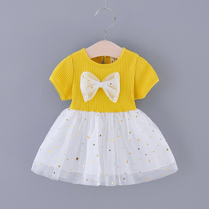 Summer girl bow net dress - Muhaab