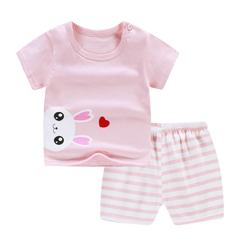 Summer Infant Newborn Baby Boy Clothes Children Clothing Set for Girls Kids T-Shirt Shorts 2PCS Outfits Cotton Casual Clothes - Muhaab