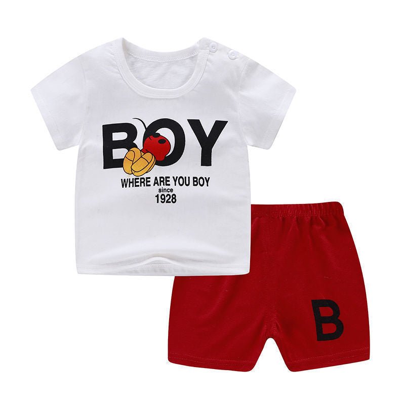 Summer Infant Newborn Baby Boy Clothes Children Clothing Set for Girls Kids T-Shirt Shorts 2PCS Outfits Cotton Casual Clothes - Muhaab