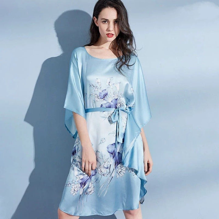 Summer Loose Plus Fertilizer Plus Size Silk Nightdress - Muhaab