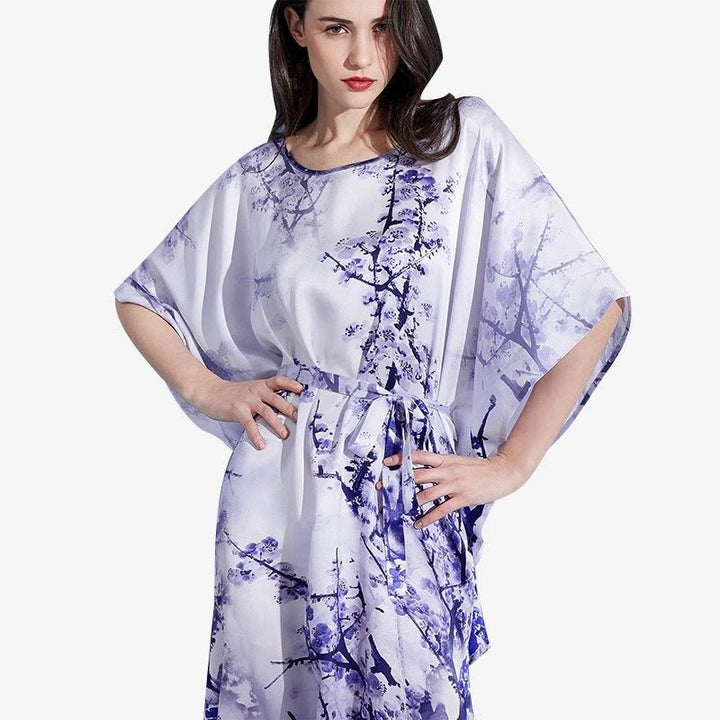 Summer Loose Plus Fertilizer Plus Size Silk Nightdress - Muhaab