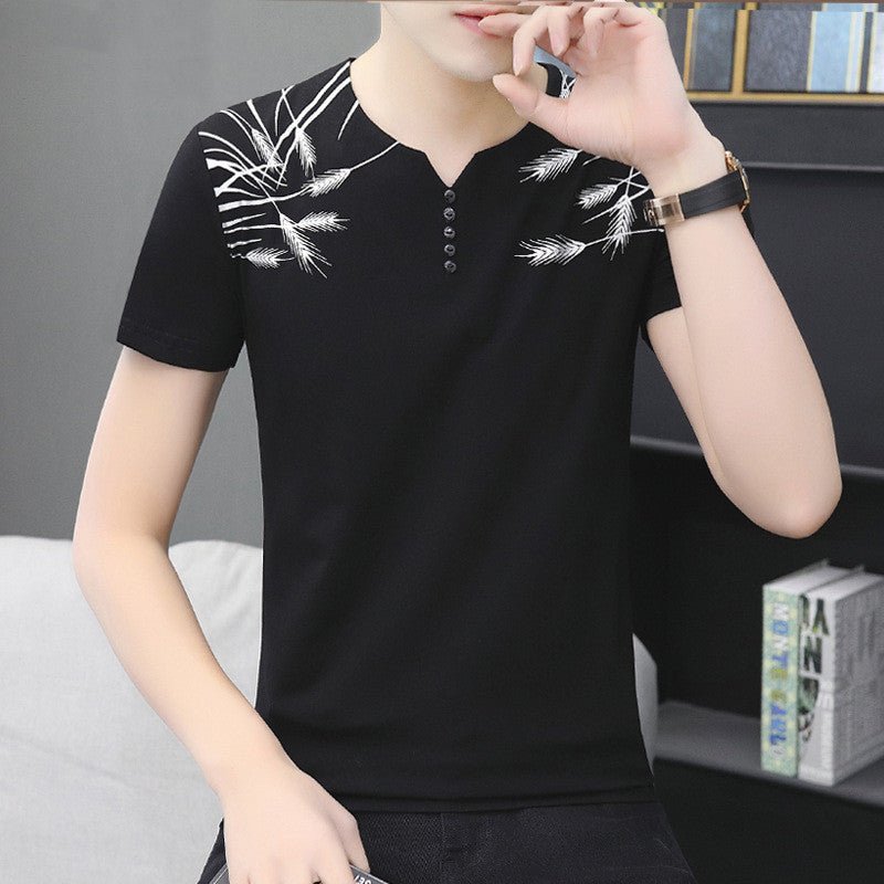 Summer New Men"s Short Sleeve T-Shirt Chao Brand Foreign Trade Pure Color Cotton Large Men"s Sports T-Shirt Wholesale - Muhaab