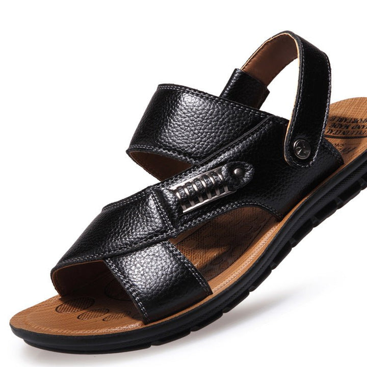 Summer Sandals Men's Leather Sandals And Slippers Casual And Breathable - Muhaab