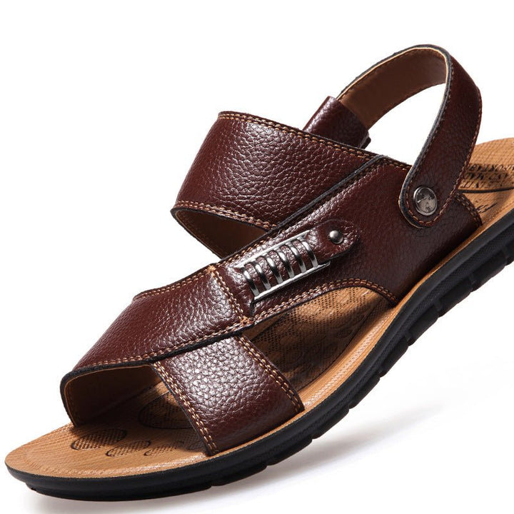 Summer Sandals Men's Leather Sandals And Slippers Casual And Breathable - Muhaab