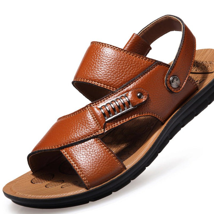 Summer Sandals Men's Leather Sandals And Slippers Casual And Breathable - Muhaab