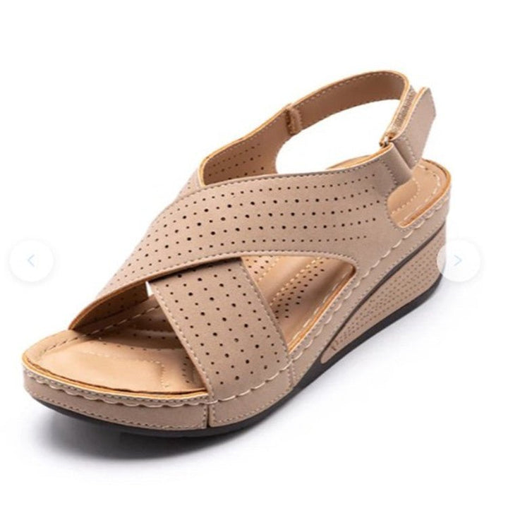 Summer Sandals Women's Wedges Shoes With Velcro - Muhaab