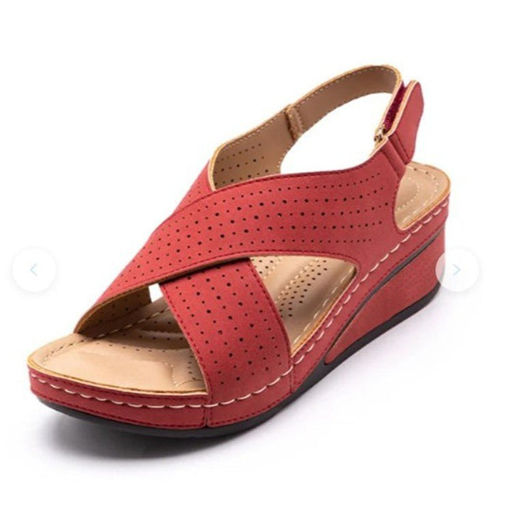 Summer Sandals Women's Wedges Shoes With Velcro - Muhaab