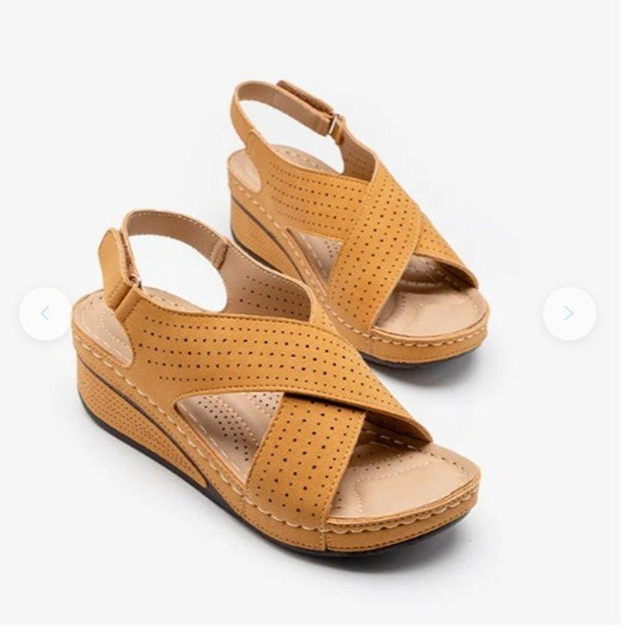 Summer Sandals Women's Wedges Shoes With Velcro - Muhaab