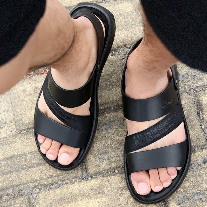 Summer Shoes Men Beach Sandals Thick Sole Non-slip Flat Summer Holiday Sandals Casual Male Shoes dfv56 - Muhaab