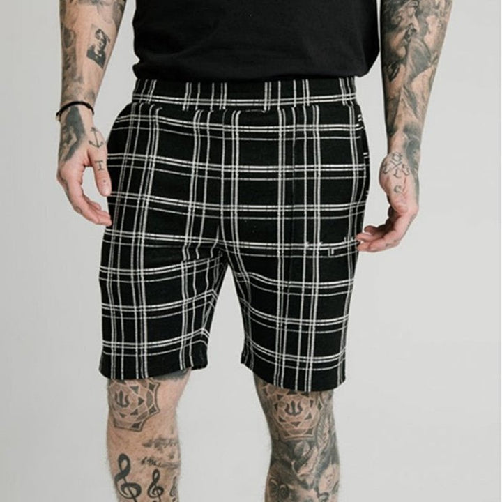 Summer Striped Casual Shorts Straight Leg Cropped Pants Men - Muhaab