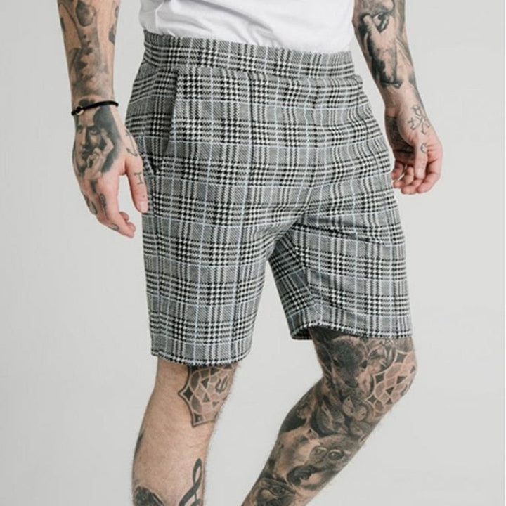 Summer Striped Casual Shorts Straight Leg Cropped Pants Men - Muhaab