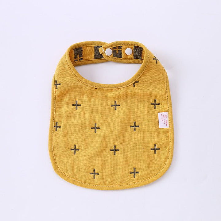 Summer Thin Pure Cotton Concealed Button 6-layer U-shaped Baby Gauze Bib - Muhaab