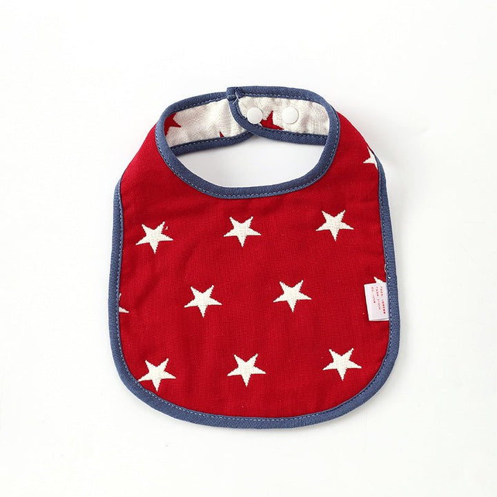 Summer Thin Pure Cotton Concealed Button 6-layer U-shaped Baby Gauze Bib - Muhaab