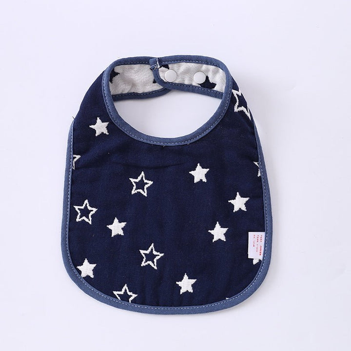 Summer Thin Pure Cotton Concealed Button 6-layer U-shaped Baby Gauze Bib - Muhaab