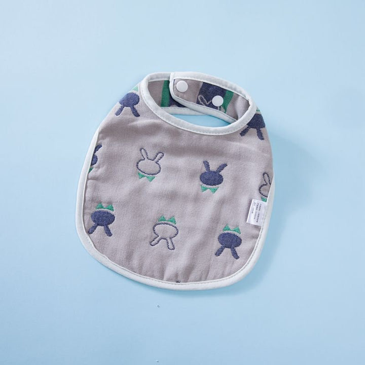 Summer Thin Pure Cotton Concealed Button 6-layer U-shaped Baby Gauze Bib - Muhaab