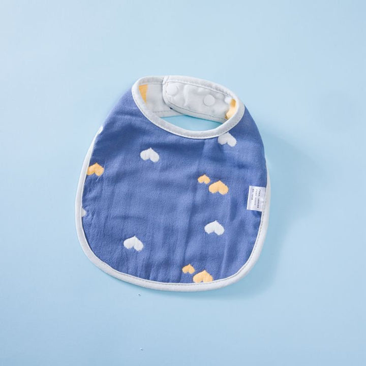 Summer Thin Pure Cotton Concealed Button 6-layer U-shaped Baby Gauze Bib - Muhaab