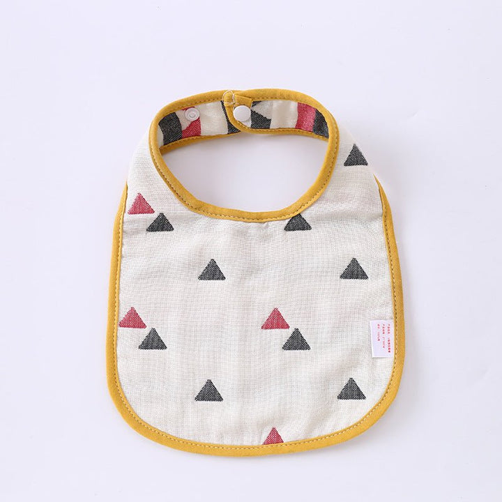 Summer Thin Pure Cotton Concealed Button 6-layer U-shaped Baby Gauze Bib - Muhaab