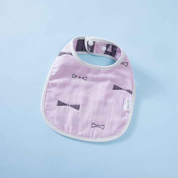 Summer Thin Pure Cotton Concealed Button 6-layer U-shaped Baby Gauze Bib - Muhaab