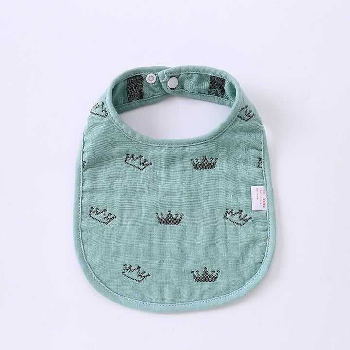 Summer Thin Pure Cotton Concealed Button 6-layer U-shaped Baby Gauze Bib - Muhaab