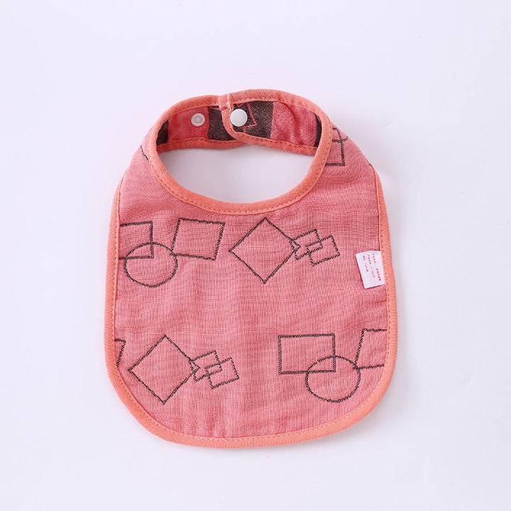 Summer Thin Pure Cotton Concealed Button 6-layer U-shaped Baby Gauze Bib - Muhaab