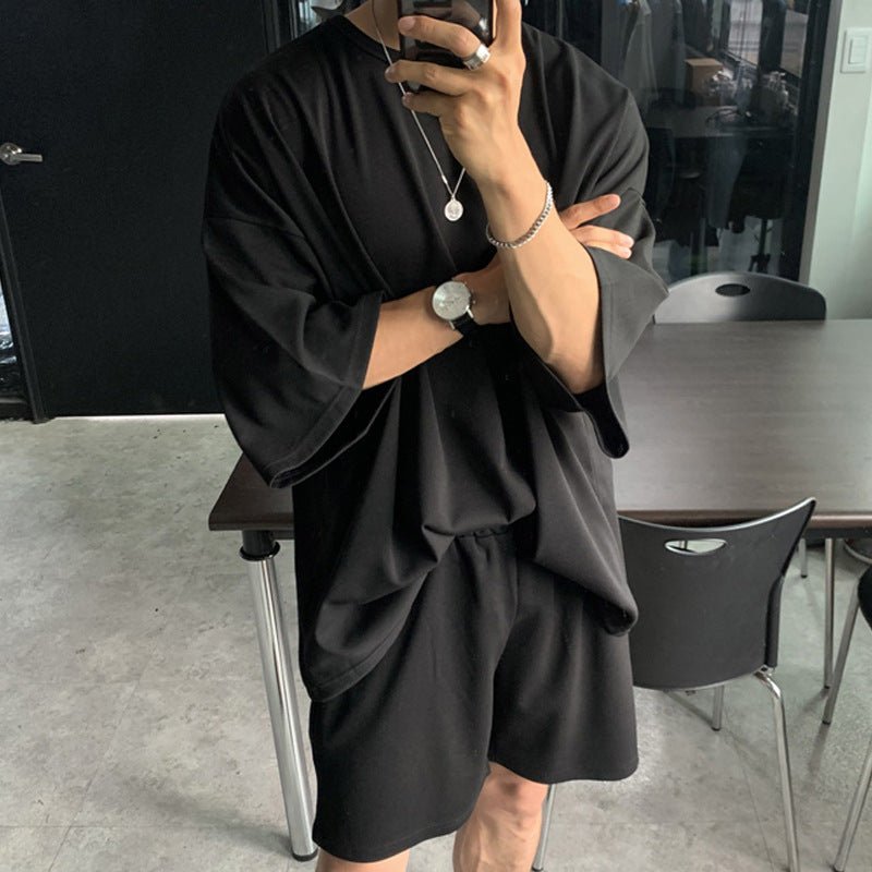 Summer Two-piece Sports Short-sleeved T-shirt Shorts Suit Men - Muhaab