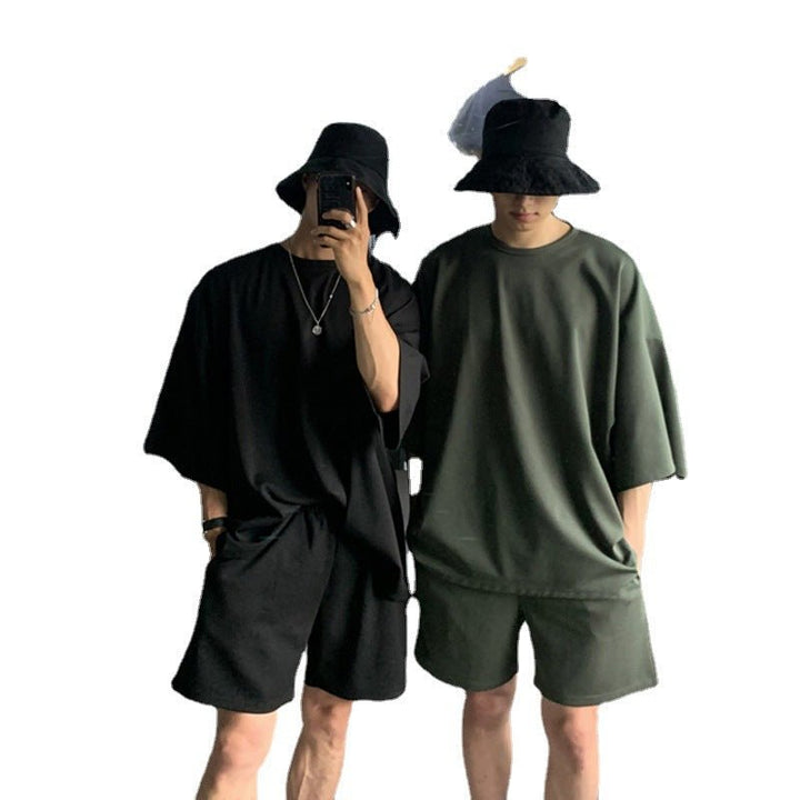 Summer Two-piece Sports Short-sleeved T-shirt Shorts Suit Men - Muhaab
