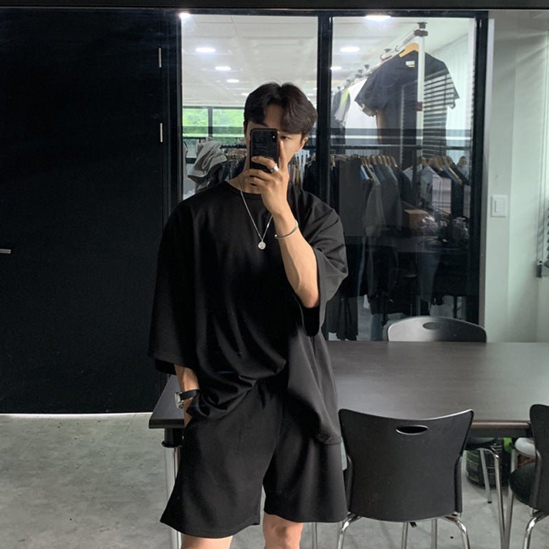 Summer Two-piece Sports Short-sleeved T-shirt Shorts Suit Men - Muhaab