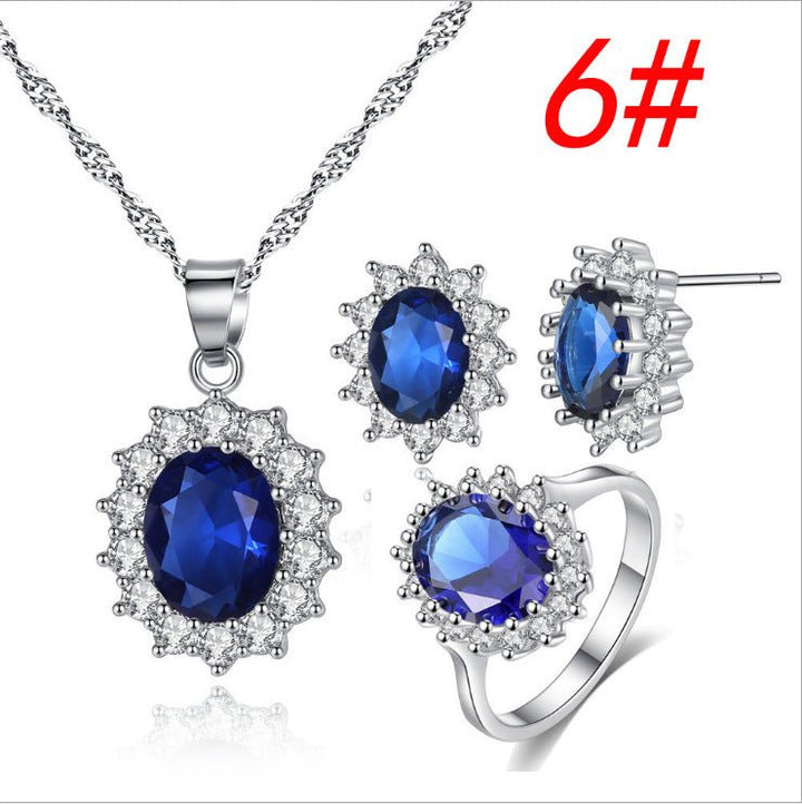 Sunflower Jewelry Set Necklace Ring Stud Earrings Bridal Jewelry - Muhaab