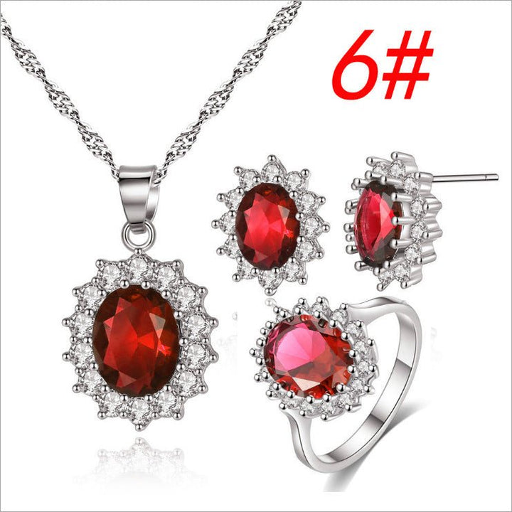 Sunflower Jewelry Set Necklace Ring Stud Earrings Bridal Jewelry - Muhaab