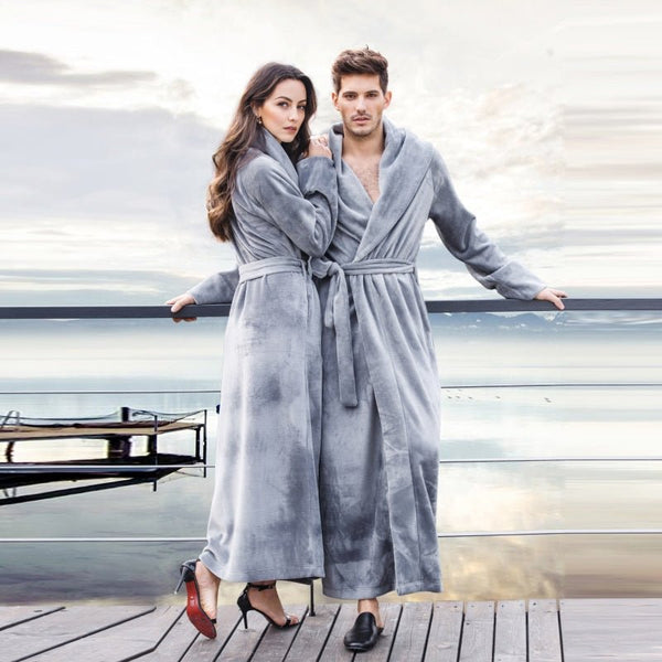 Thick Coral Flannel Plus Size Bathrobe Men's Pajamas And Home Wear - Muhaab