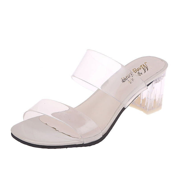 Thick Heel Transparent Sandals Women Women's Sandals Korean Casual - Muhaab