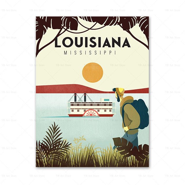 Travel City Poster Canvas Painting Art Home Decor - Muhaab