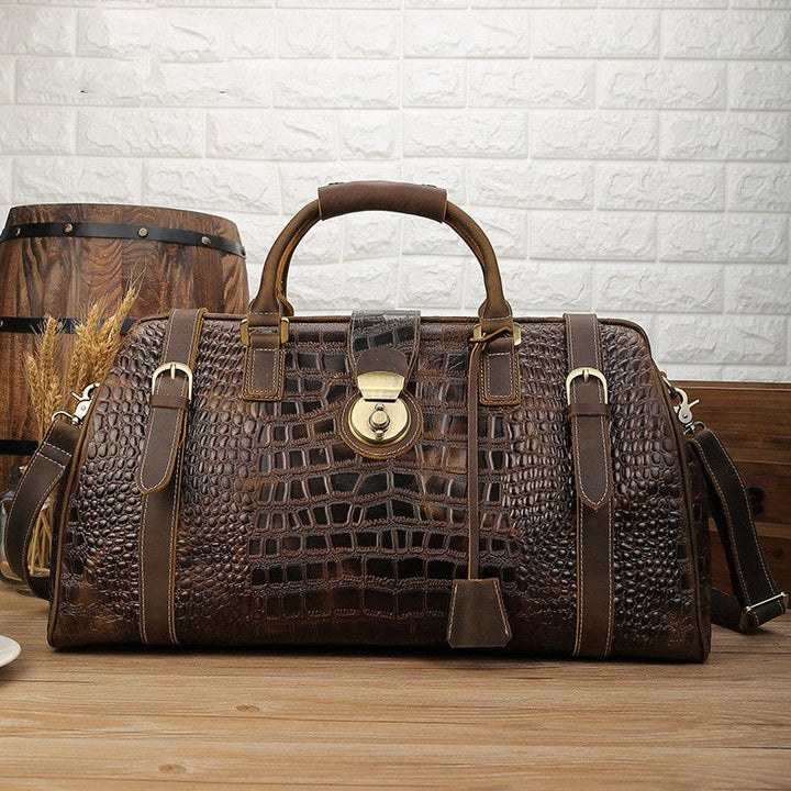 Trendy Cow European And American Men's Leather Pattern Travel Bag - Muhaab