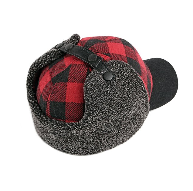 Trendy Plus Velvet Thick Plaid Ear Protection Cotton Cap Men - Muhaab