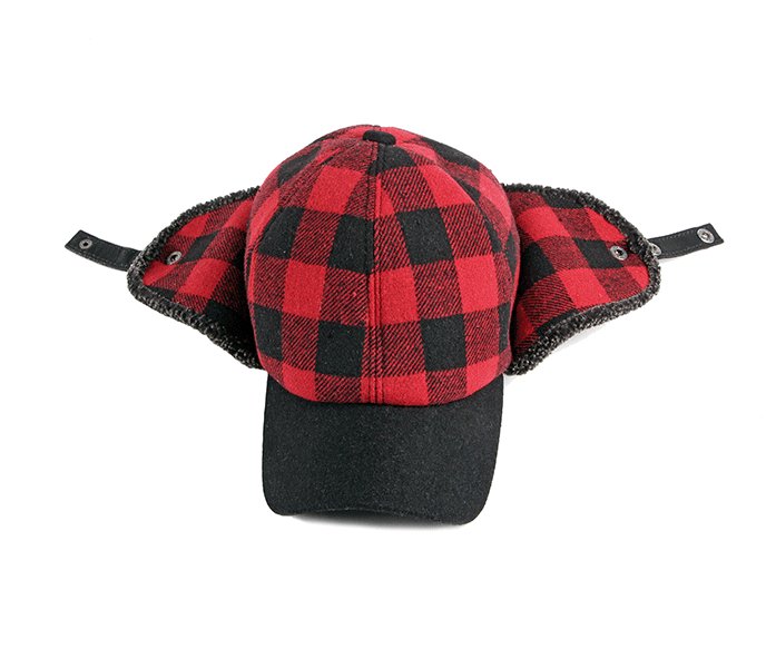 Trendy Plus Velvet Thick Plaid Ear Protection Cotton Cap Men - Muhaab