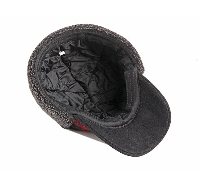 Trendy Plus Velvet Thick Plaid Ear Protection Cotton Cap Men - Muhaab