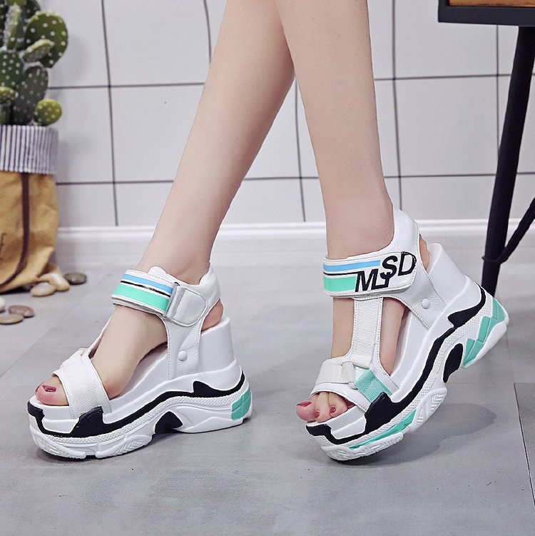 TUINANLE Women Sandals Summer Chunky High Heels Female Wedges Shoes for Women Platform Patchwork Casual Sandalia Feminina - Muhaab