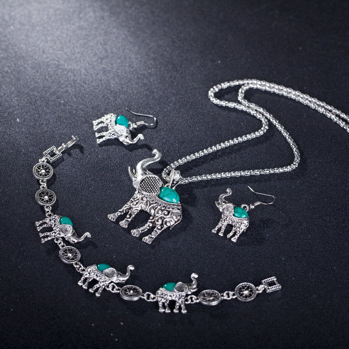 Turquoise Elephant Jewelry Set - Muhaab