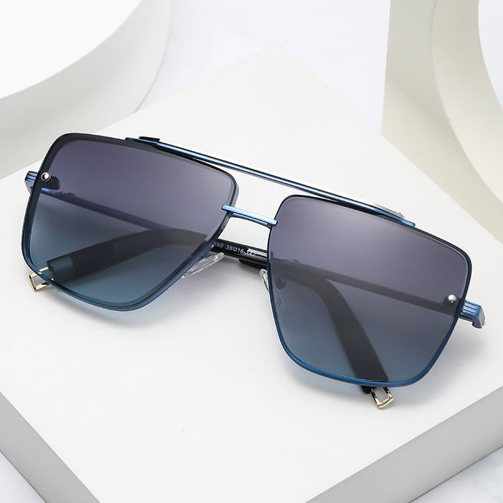 Twin-beam Metal Sunglasses For Men - Muhaab