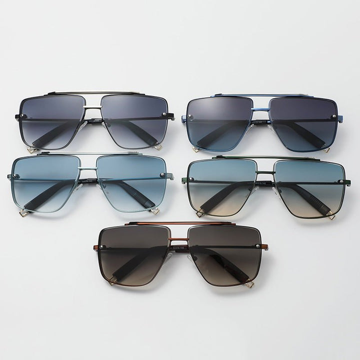 Twin-beam Metal Sunglasses For Men - Muhaab