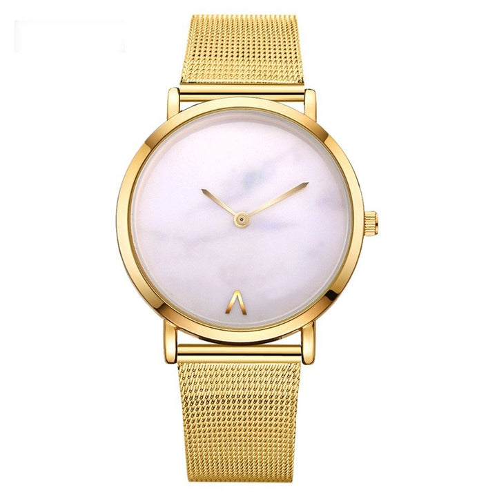 Vansvar fashion brand silver and gold mesh band creative marble wristwatch casual women quartz watches gift relogio feminino - Muhaab