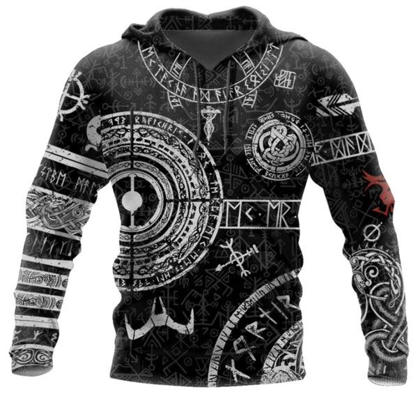 Viking Odin Tattoo D Printed Men hoodies - Muhaab