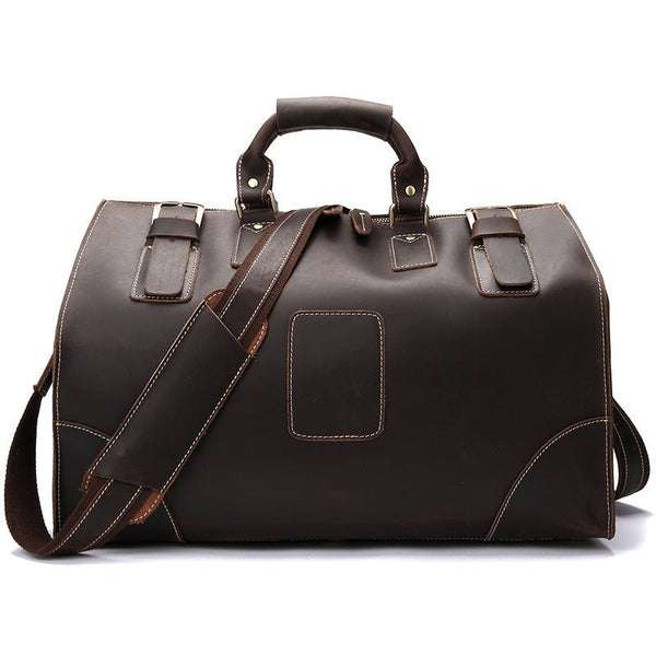 Vintage Cowhide Men's Bag, Large-capacity Travel Bag, Leather Shoulder Bag - Muhaab