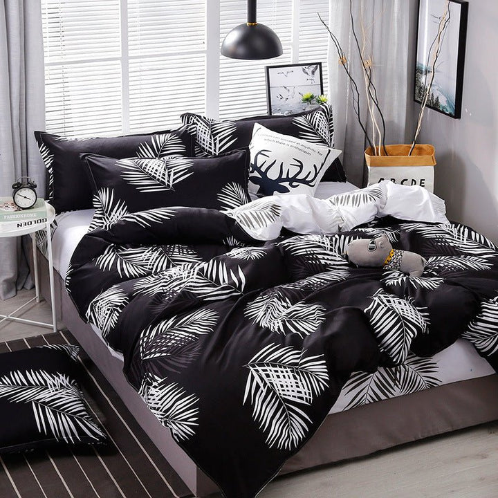 Washed Cotton Four-piece Duvet Cover Sheet Bedding - Muhaab